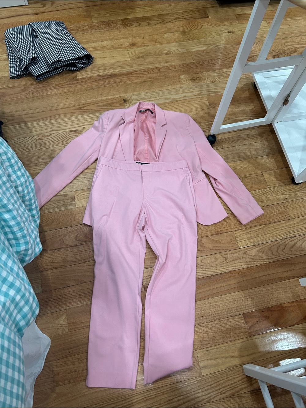 Zara Women's Pink Tailored Pant Suit - Blazer & Trousers